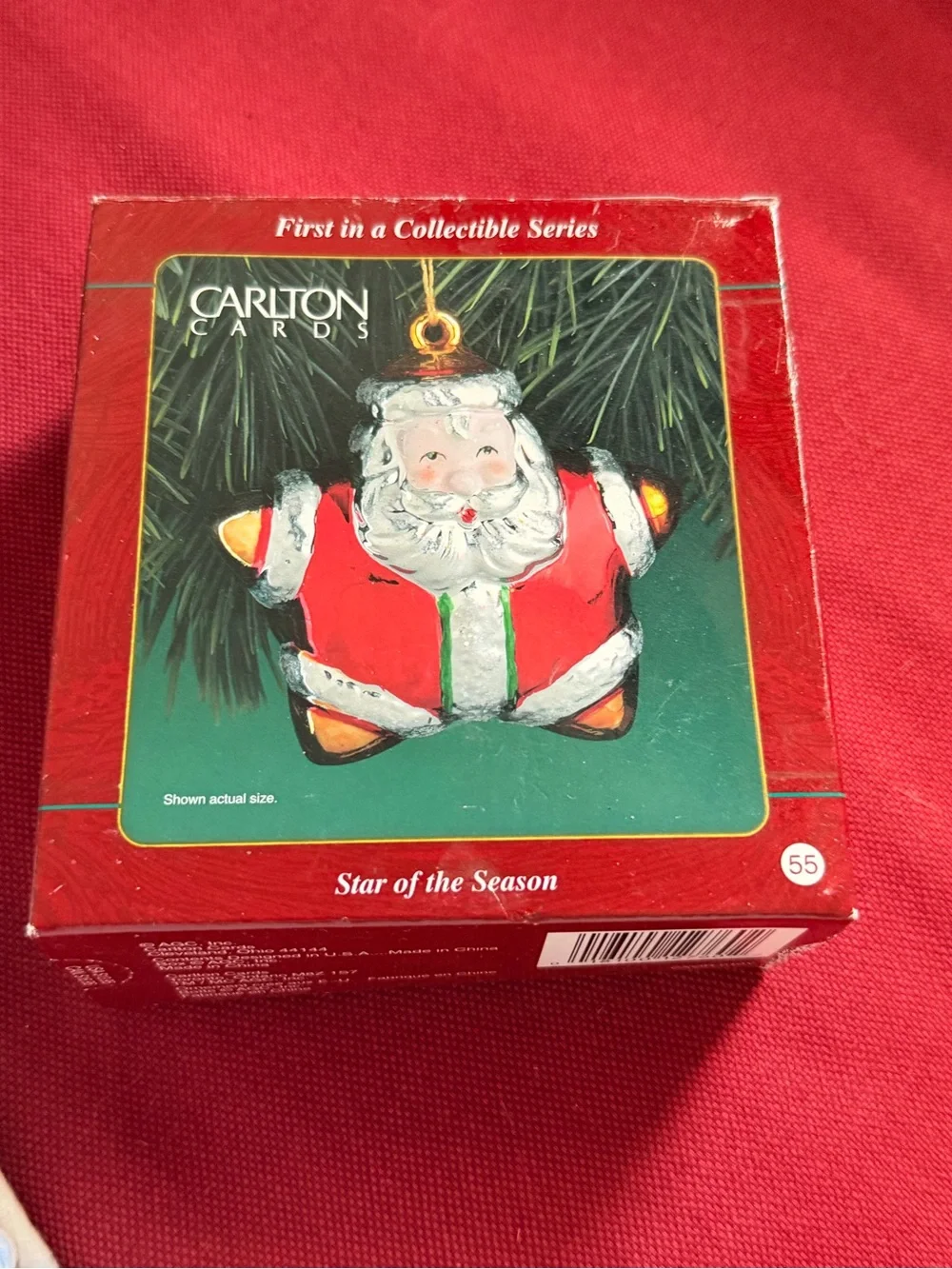 Vtg 1999 Carlton Cards Ornament STAR OF THE SEASON - Santa 1st in Series NEW